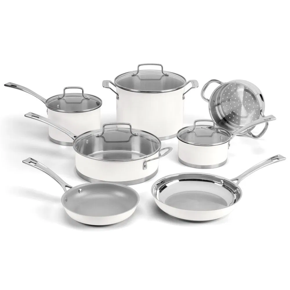 Cuisinart Matte White Stainless Steel Cookware Set