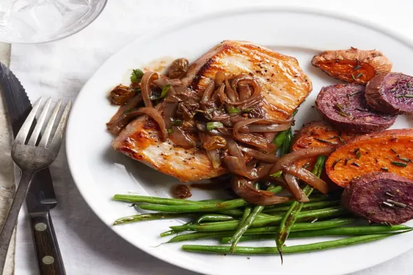 Pork Chops with Balsamic Sweet Onions