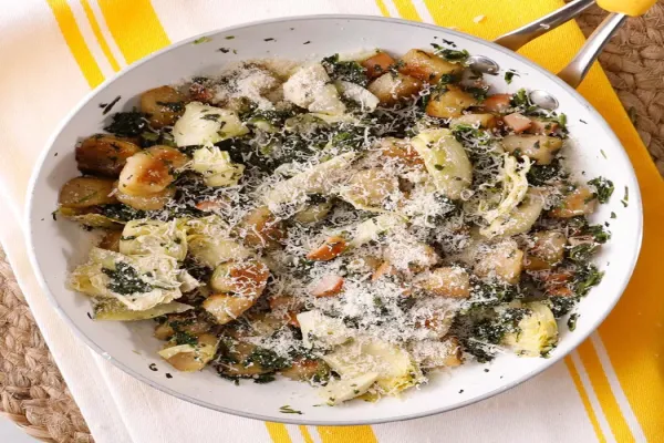 Spinach Artichoke Sausage Cauliflower Gnocchi