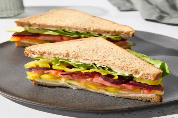 Veggie Sandwich with Garlic Herb Cheese