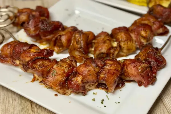 Bacon Wrapped Chicken Skewers