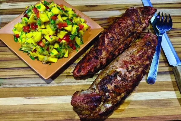 Grilled Pork Tenderloins with Mango Pineapple Salsa
