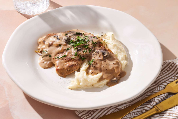 Turkey Chops with Mushroom Gravy