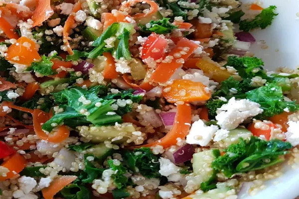 Kale Quinoa and Avocado Salad with Lemon Dijon Vinaigrette